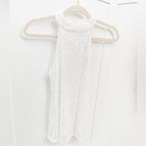 White Sequin Top